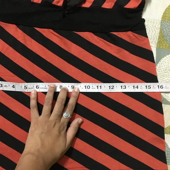 Red and Black Striped Loose Fit Dress - Picture 5 of 6